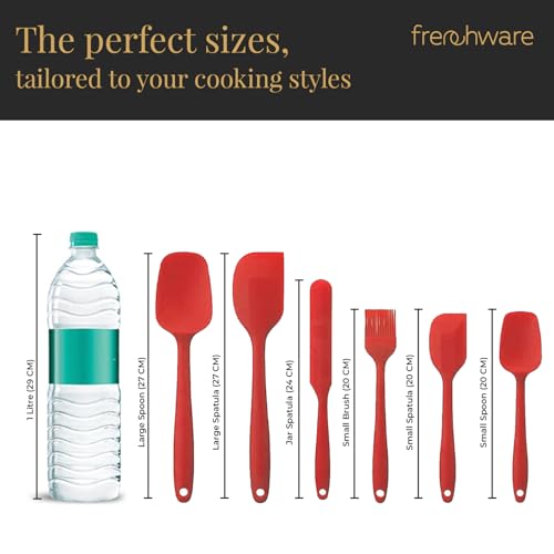 Frenchware (Set of 6) Non-Stick Premium Silicone Spatula for Cooking, Baking & Mixing, Heat-Resistant up to 230°C, Food-Grade & BPA-Free, Dishwasher Safe, FDA Approved (Red) - Image 3