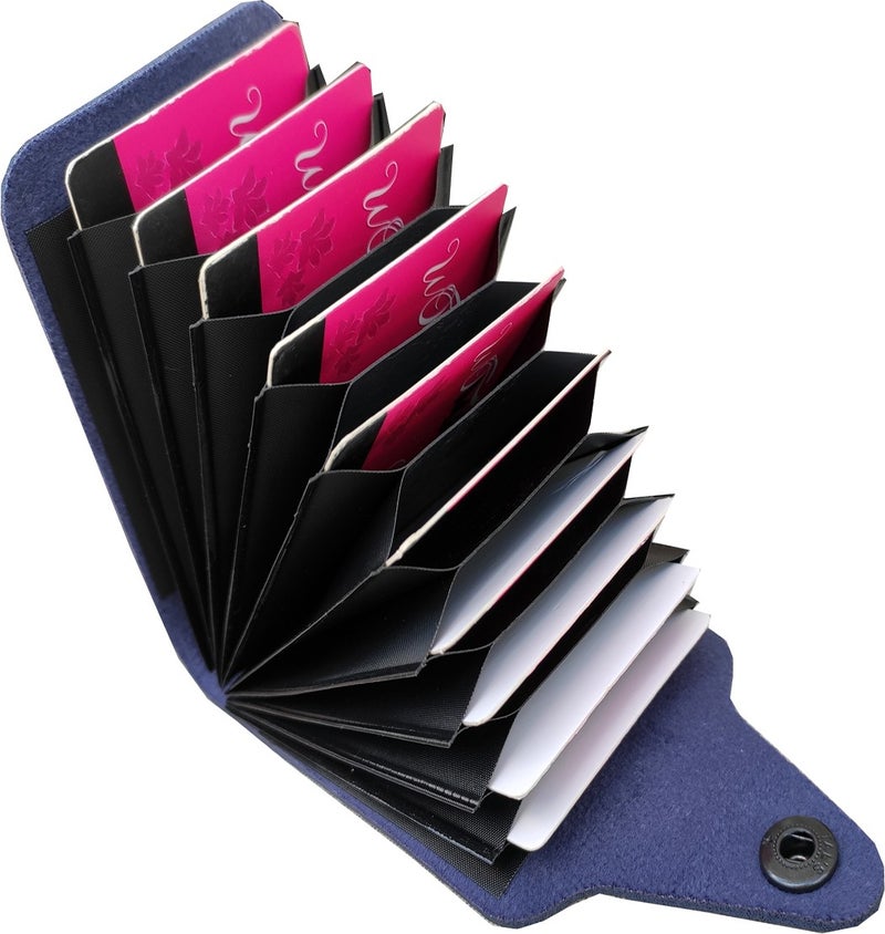 Kemer Dünyası Unisex 10 Compartment New Small Mold Accordion Leather Credit Card Holder Wallet  - Image 1