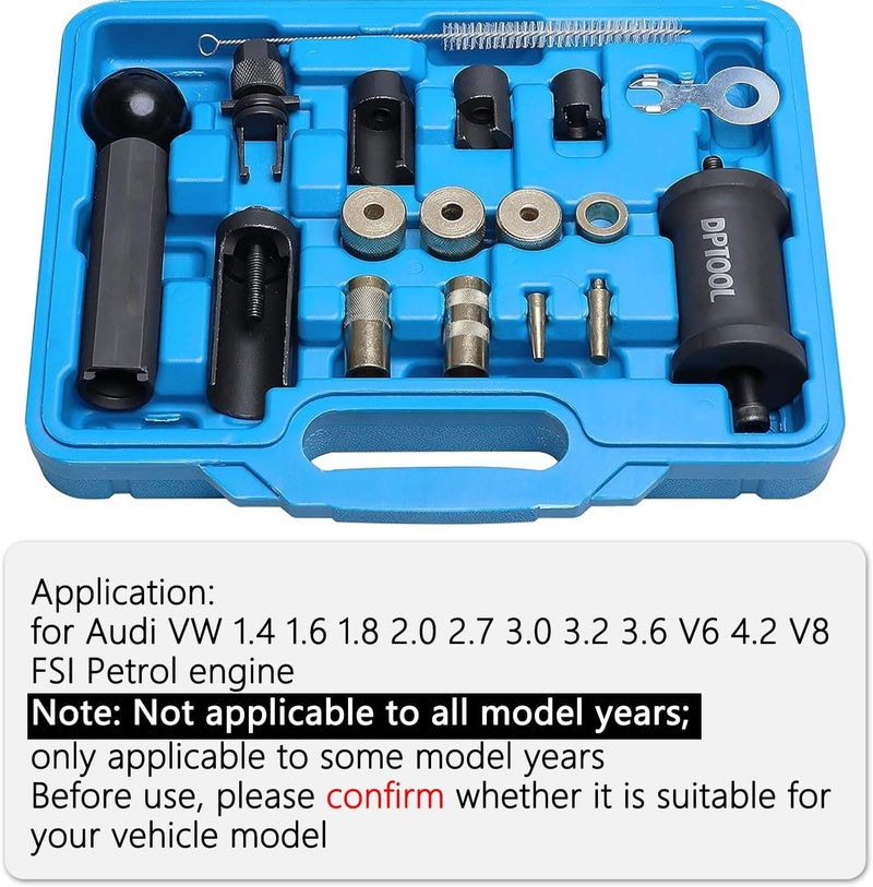 DPTOOL T10133 Fuel Injector Puller Removal Set Injector Seal Installer Service Tool Kit Compatible with Audi VW 1.4 1.6 1.8 2.0 2.7 3.0 3.2 3.6 V6 4.2 V8 FSI Petrol - Image 3