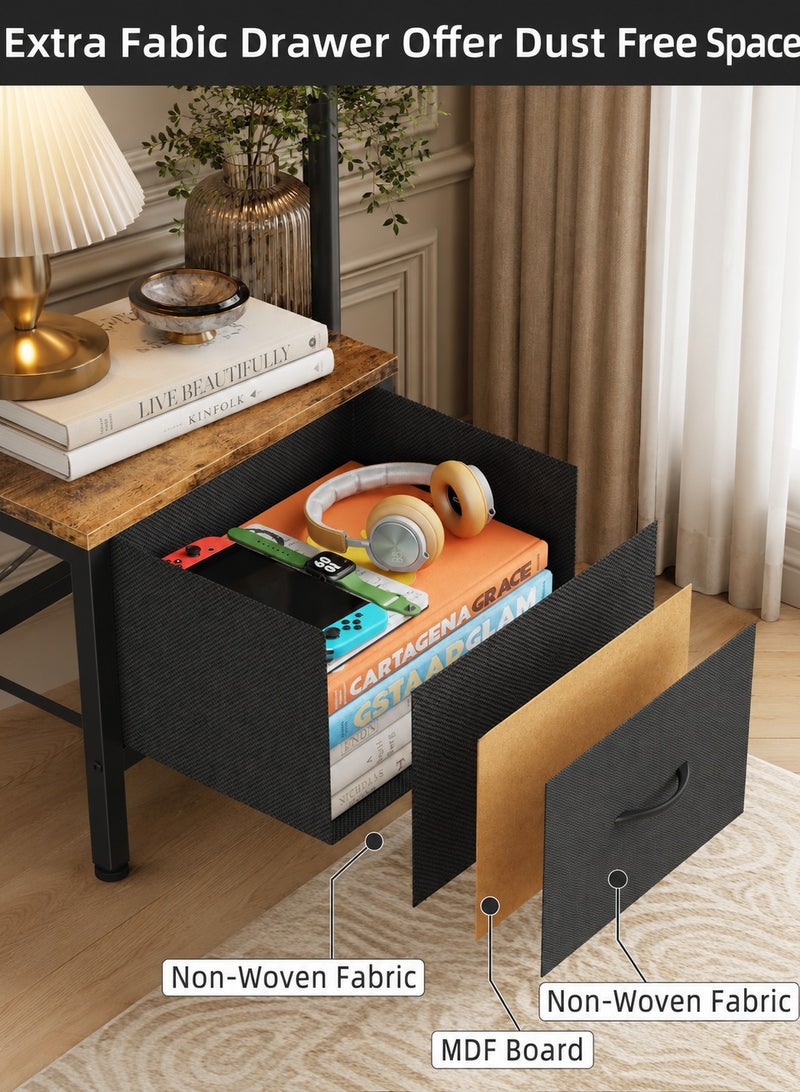 يانارا مصباح أرضي للزوايا بـ 6 رفوف مع إضاءة RGB ودرج - وحدة رفوف وتخزين حديثة لغرفة المعيشة وغرفة النوم - بني ريترو - Image 5