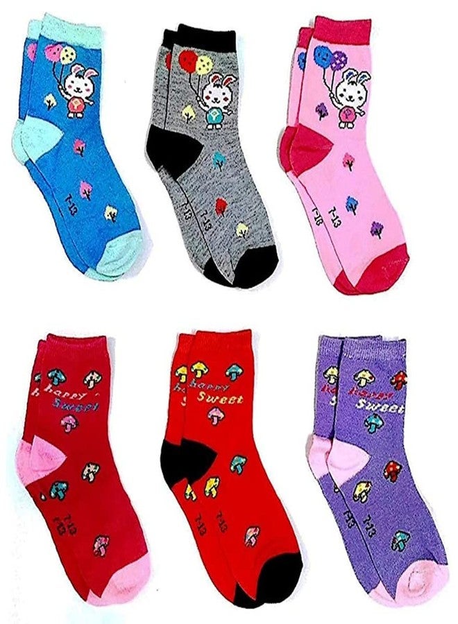 AKADO Cotton Ankle Socks for Boys and Girls Winter Socks Breathable | Multicolor | For 3-7 year kids | Pack of 6 pair