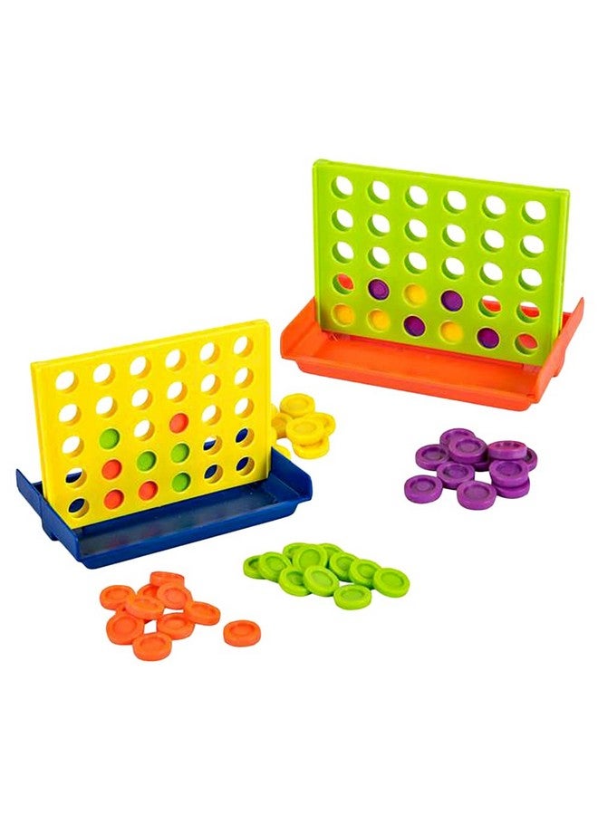 Gamie 4 in a Row Game - (Set of 4) - Line Up Four Pegs in a Row Games with Foldable Board and 30 Pieces Each, Classic Four in a Row and Family Fun Games, Educational Learning Game for Children - Image 1
