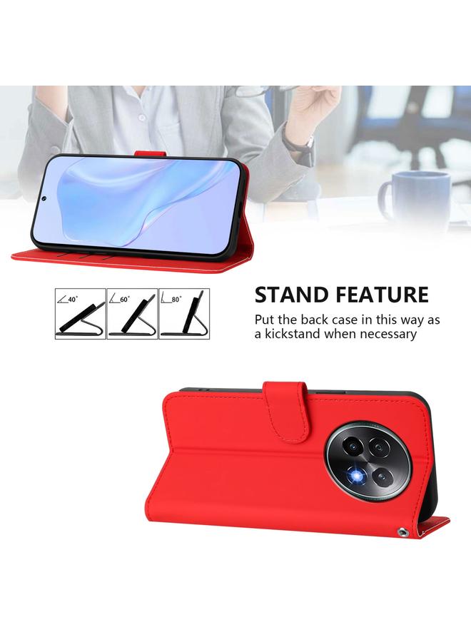 اس-توب جراب لهاتف Realme 13+ 5G Global Skin Feel جراب هاتف من الجلد بلون سادة مع حبل - Image 3