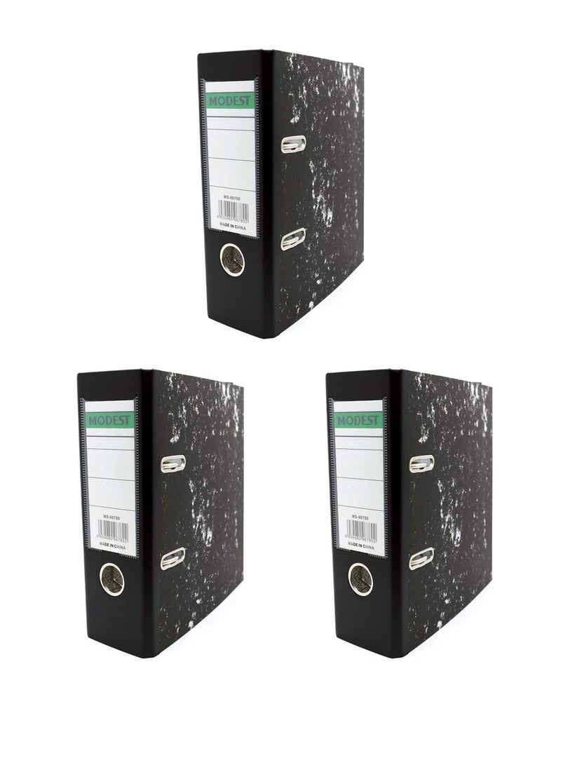3-Piece A5 Size Fixed Box File broad 3 Inch Width
