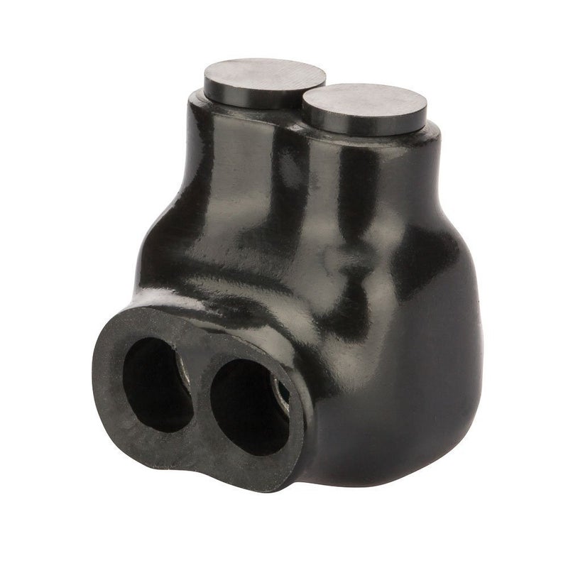 NSI Industries Polaris Black IT-4 Insulated Multi-Tap Connector- 2-Port Single-Sided Entry for 4-14 AWG Wire Range - Dry Locations - Dual-rated cooper and/or aluminum - 1.18-inch width  1.38-inch height  1.12-inch length - Hex size 1/8-inch - 12 Pack - Image 1