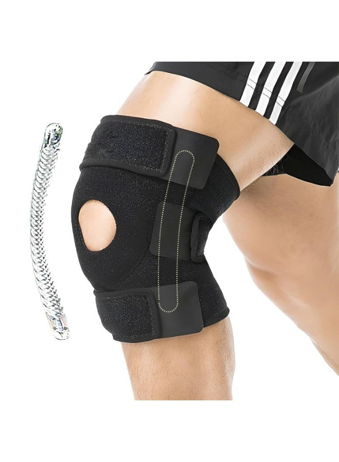 Adjustable Knee Brace with Silicone Support - Open-Patella Design for ACL, Arthritis & Sports Injuries - Breathable & Comfortable - Image 1