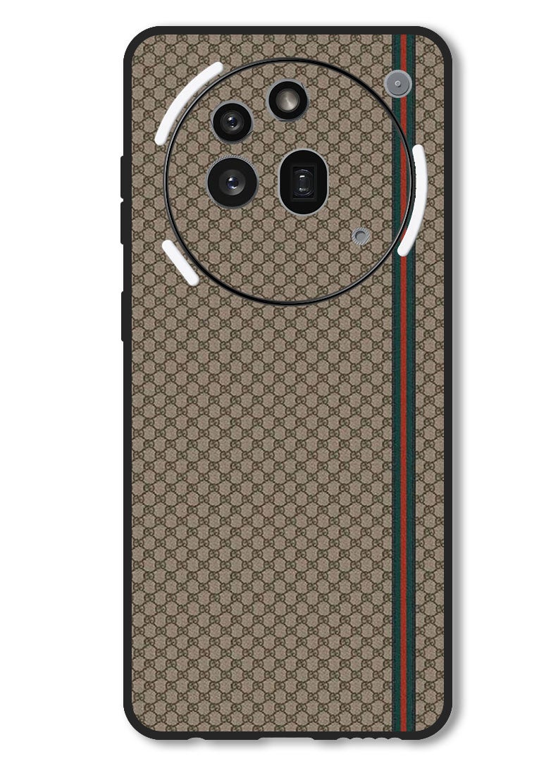 Theodor حافظة متوافقة مع هاتف Nothing 3a Pro حماية مضادة للصدمات غطاء بامبر شريط أحمر أخضر على نمط بني - Image 1