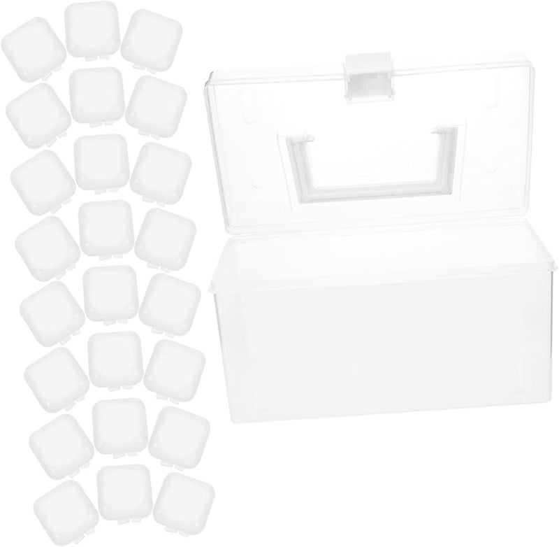 Clear Mini Jewelry Storage Box with Travel Case 1 Set Portable Earring Organizer - Image 1