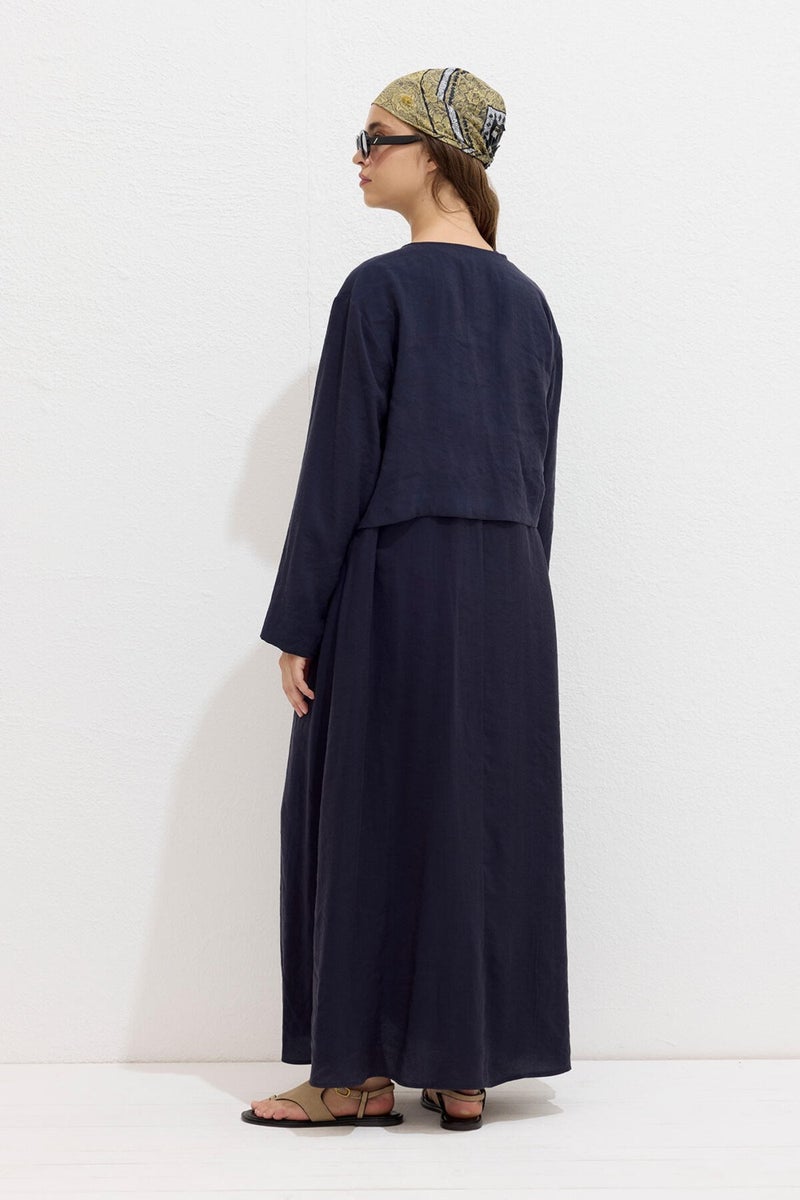 Manuka Modal Buttoned Blouse Navy Blue  - Image 5