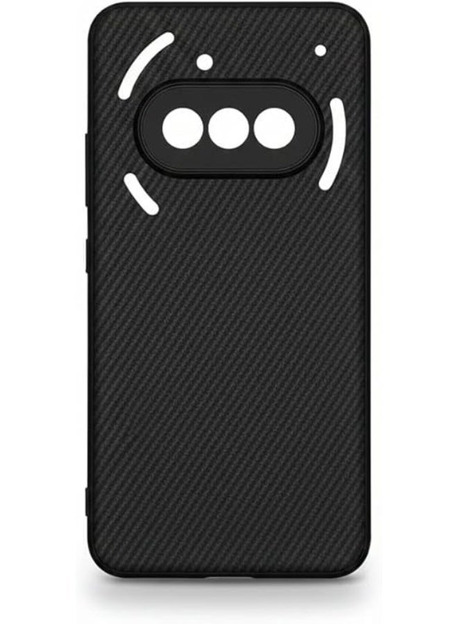 موكولو جراب لهاتف Nothing Phone 3A من ألياف الكربون المصقولة - أسود - Image 2
