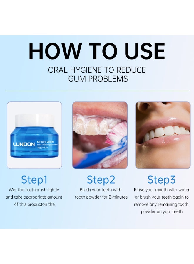 لونون مسحوق تنظيف الأسنان من لونون لابتسامات نظيفة، بيضاء، وواثقة، للعناية بالفم، ١٥ غرامًا - Image 5