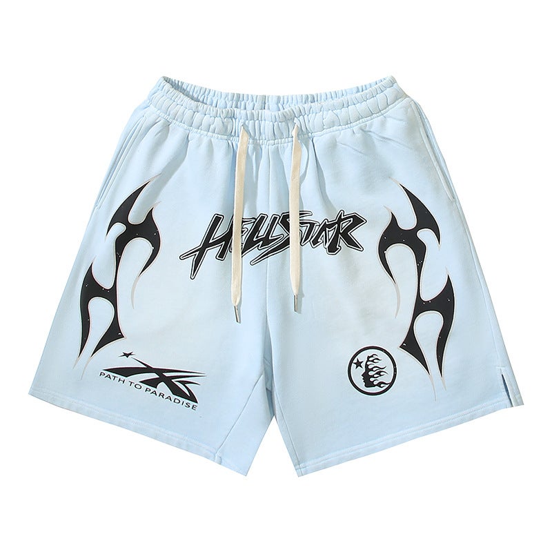 25S Summer Hellstar Casual Loose Men'S And Women'S Shorts - Image 5