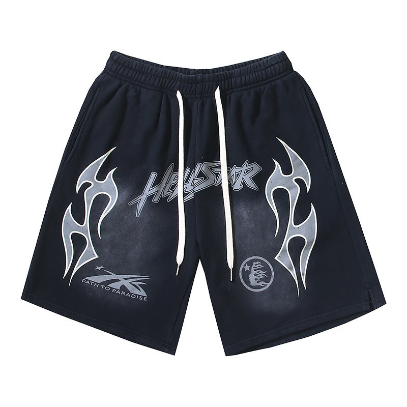 25S Summer Hellstar Casual Loose Men'S And Women'S Shorts - Image 1