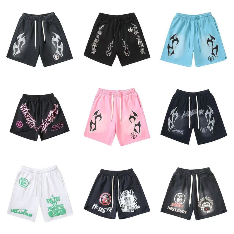 25S Summer Hellstar Casual Loose Men'S And Women'S Shorts - Image 2