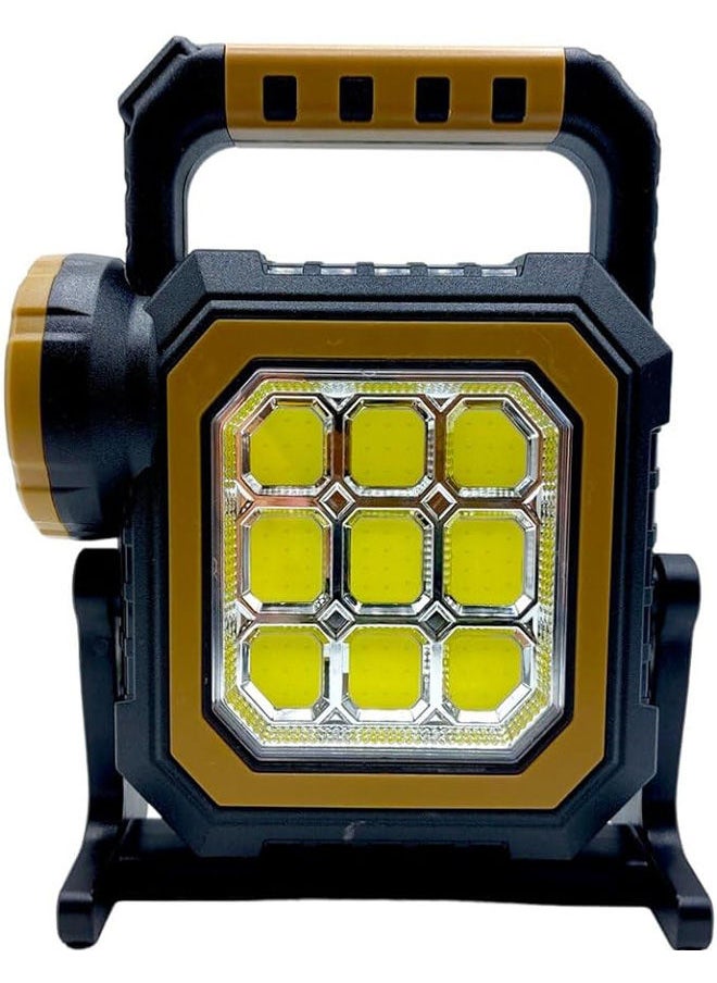 showkah showkah® Solar Interaction LED Flashlight 2 Modes LED Light with Base Support Rotating Emergency Light & Solar/USB type Rechargeable Outdoor & Indoor Lamp Light (HS-8030-B)  - Image 2
