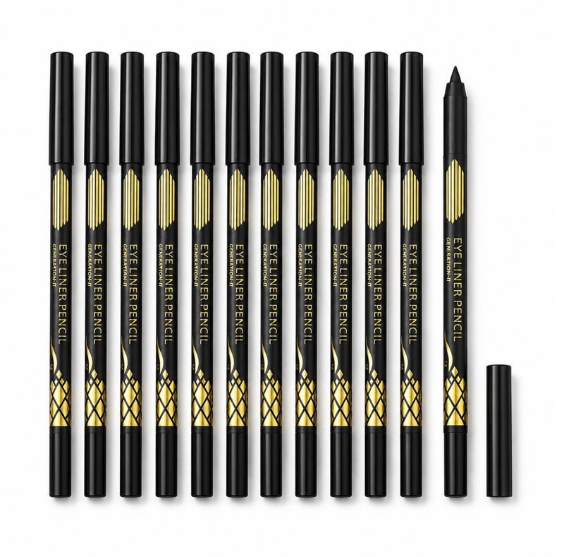Me Now lack Eyeliner Pencil Set, 12 Pcs Waterproof Kohl Eye Liner Pencils for Defined Lash Lines 3 Set - Image 1