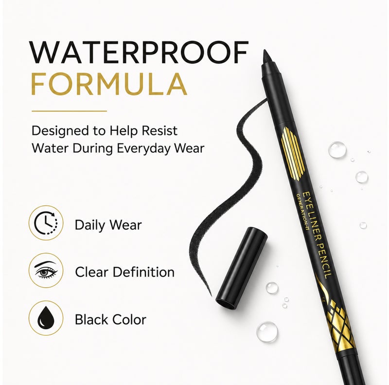 Me Now lack Eyeliner Pencil Set, 12 Pcs Waterproof Kohl Eye Liner Pencils for Defined Lash Lines 3 Set - Image 3