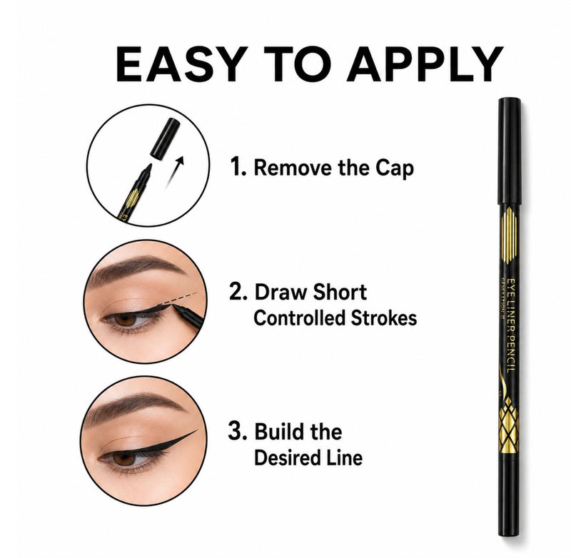 Me Now lack Eyeliner Pencil Set, 12 Pcs Waterproof Kohl Eye Liner Pencils for Defined Lash Lines 3 Set - Image 4