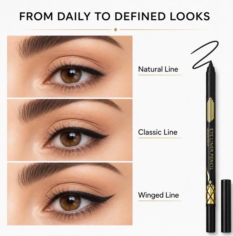 Me Now lack Eyeliner Pencil Set, 12 Pcs Waterproof Kohl Eye Liner Pencils for Defined Lash Lines 3 Set - Image 5