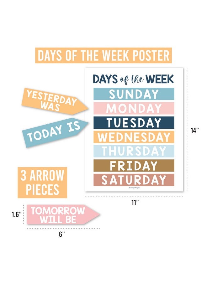 Hadley Designs Hadley Designs Boho Calendar For Classroom Elementary Classroom Must Haves - Classroom Calendar Set Bulletin Board Sets For Teachers, Bulletin Board Calendar, School Calendar For Classroom  - Image 4