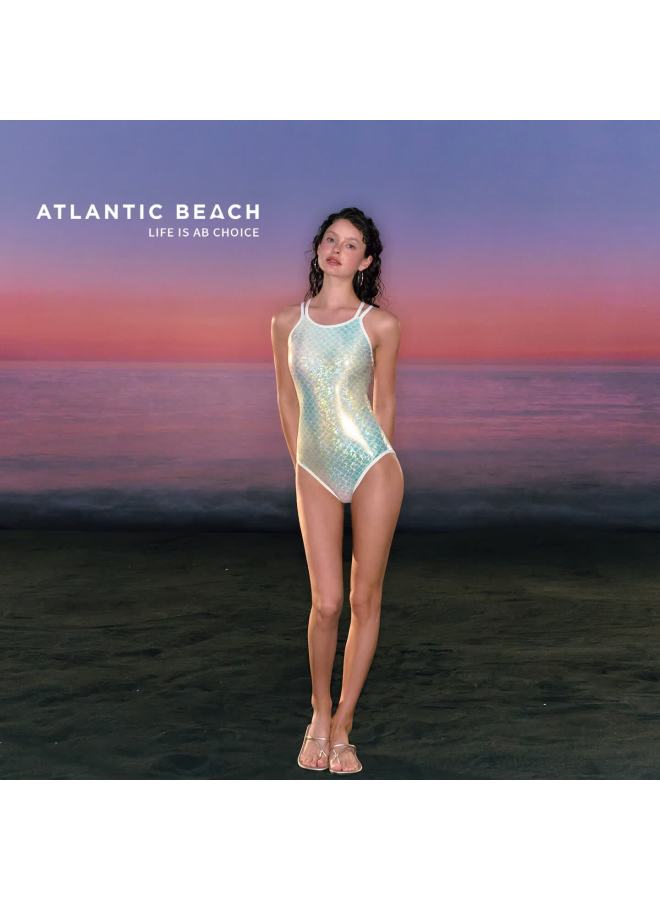 Atlanticbeach New Mermaid Iridescent Scale Professional Women's Racing One-piece Swimsuit Fashion High-end Swimwear - Image 1