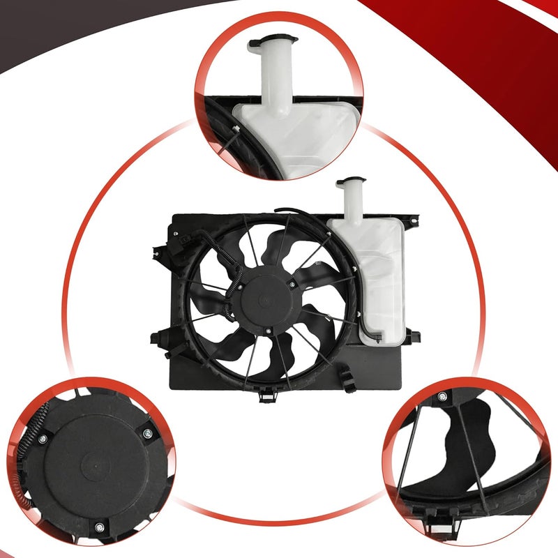 PartsFlow Radiator Cooling Fan Assembly for Hyundai Elantra and Kia Forte Models - Image 3