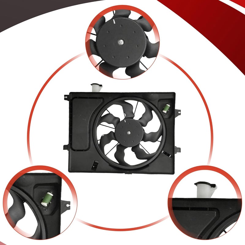 PartsFlow Radiator Cooling Fan Assembly for Hyundai Elantra and Kia Forte Models - Image 2