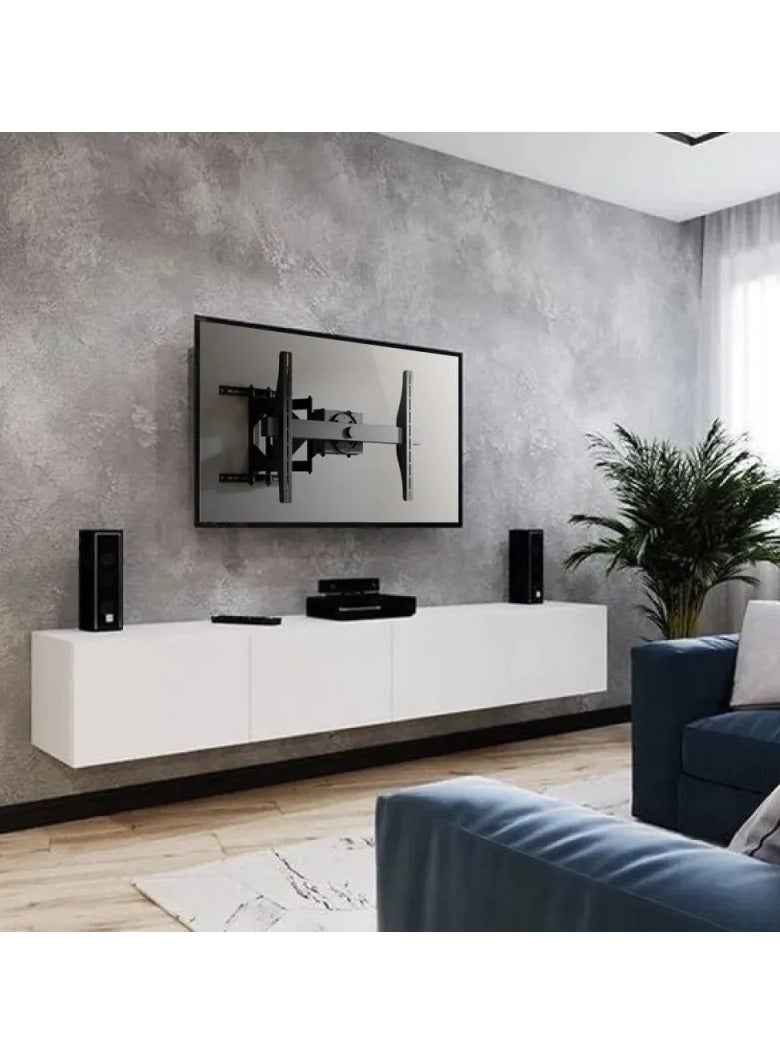 بيتيك حامل جداري للتلفاز بذراعين دوارين يدعم تلفازات LED وLCD مسطحة من 65 إلى 120 بوصة بوزن يصل إلى 150 كجم/330 رطل وVESA يصل إلى 600x400 مم، حركة كاملة مع تمديد يصل إلى 600 مم، أذرع قابلة للإمالة والدوران، تدوير الشاشة، أسود | TF-CMW-380S - Image 3