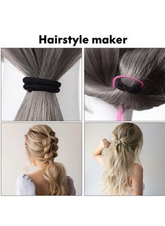 Excefore Hair Bun Maker Set, 8pcs Donut Bun Maker, Hair Donut Bun Maker Set, With 40pcs U Shaped Hair Bobby Pins, 5pcs Black Hair Ties 2pcs Pink Hair Tail Tools  - Image 3