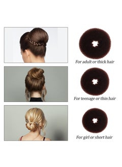 Excefore Hair Bun Maker Set, 8pcs Donut Bun Maker, Hair Donut Bun Maker Set, With 40pcs U Shaped Hair Bobby Pins, 5pcs Black Hair Ties 2pcs Pink Hair Tail Tools  - Image 5