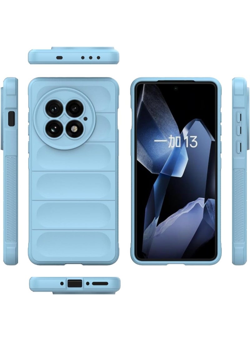جراب خلفي من السيليكون عالي الجودة متوافق مع OnePlus 13 5G Magic Shield مقاوم للصدمات مع حماية للكاميرا (أزرق فاتح) - Image 2