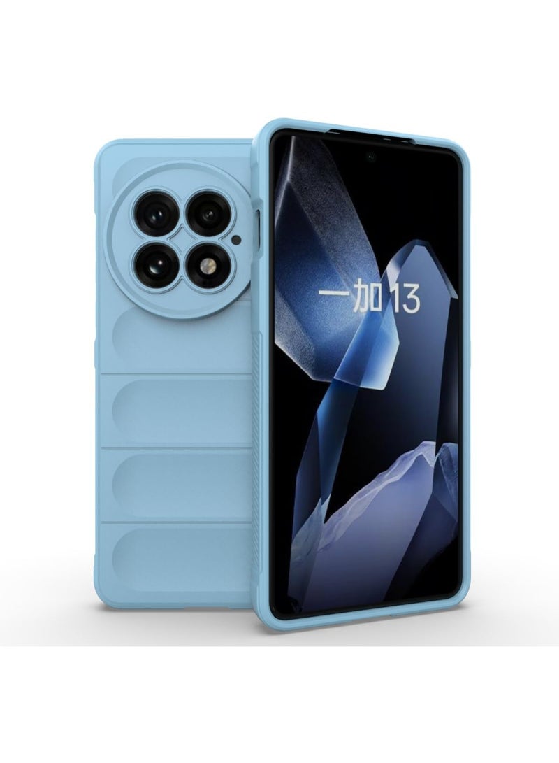 جراب خلفي من السيليكون عالي الجودة متوافق مع OnePlus 13 5G Magic Shield مقاوم للصدمات مع حماية للكاميرا (أزرق فاتح) - Image 1
