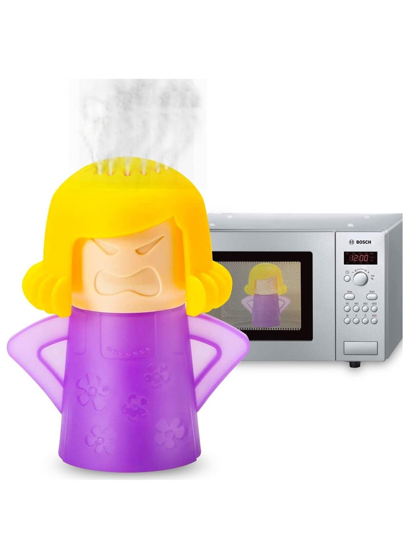 AROAQ Microwave Cleaner, Angry Mama Microwave Cleaner Microwave Oven Steam Cleaner Easily Clean in Minutes Cleans Add Vinegar and Water for Home or Office with English Manual (Purpel) - Image 1
