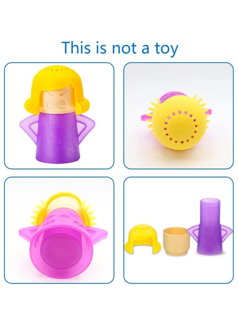 AROAQ Microwave Cleaner, Angry Mama Microwave Cleaner Microwave Oven Steam Cleaner Easily Clean in Minutes Cleans Add Vinegar and Water for Home or Office with English Manual (Purpel) - Image 4