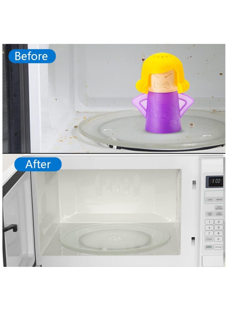 AROAQ Microwave Cleaner, Angry Mama Microwave Cleaner Microwave Oven Steam Cleaner Easily Clean in Minutes Cleans Add Vinegar and Water for Home or Office with English Manual (Purpel) - Image 5