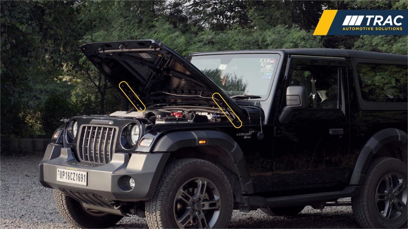 TRAC Hand Free Hood/Bonnet Opening Gas Spring System Compatible with Mahindra THAR &Thar ROXX (Gas Springs + Brackets) -ULTRA Lift Dynamic Gas Spring | Car Accessory | Easy Installation - Image 5