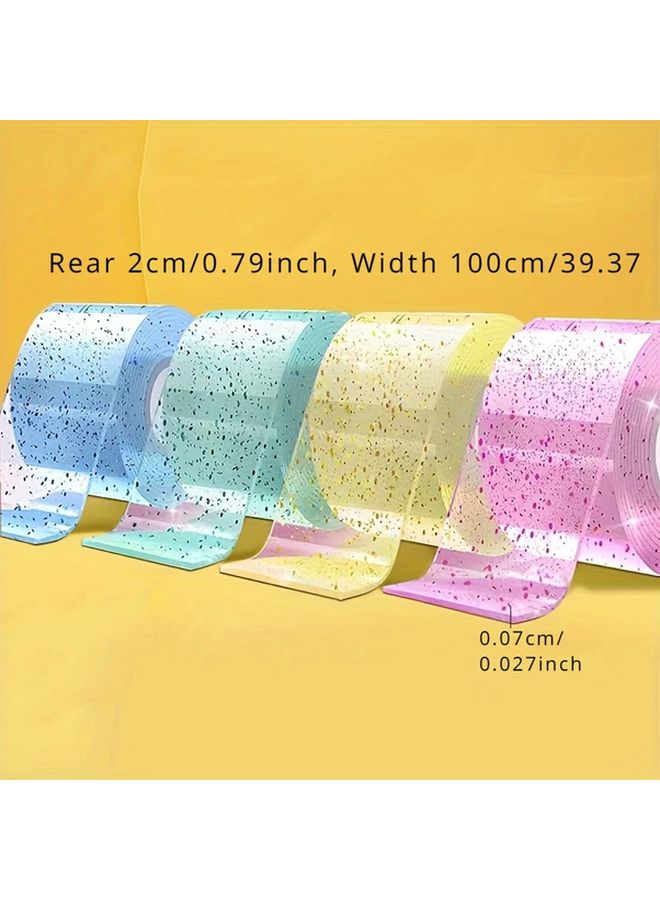 Mix Color 4 Rolls Nano Double Sided Tape Strong Adhesive For Home Office Classroom Decor - Image 3