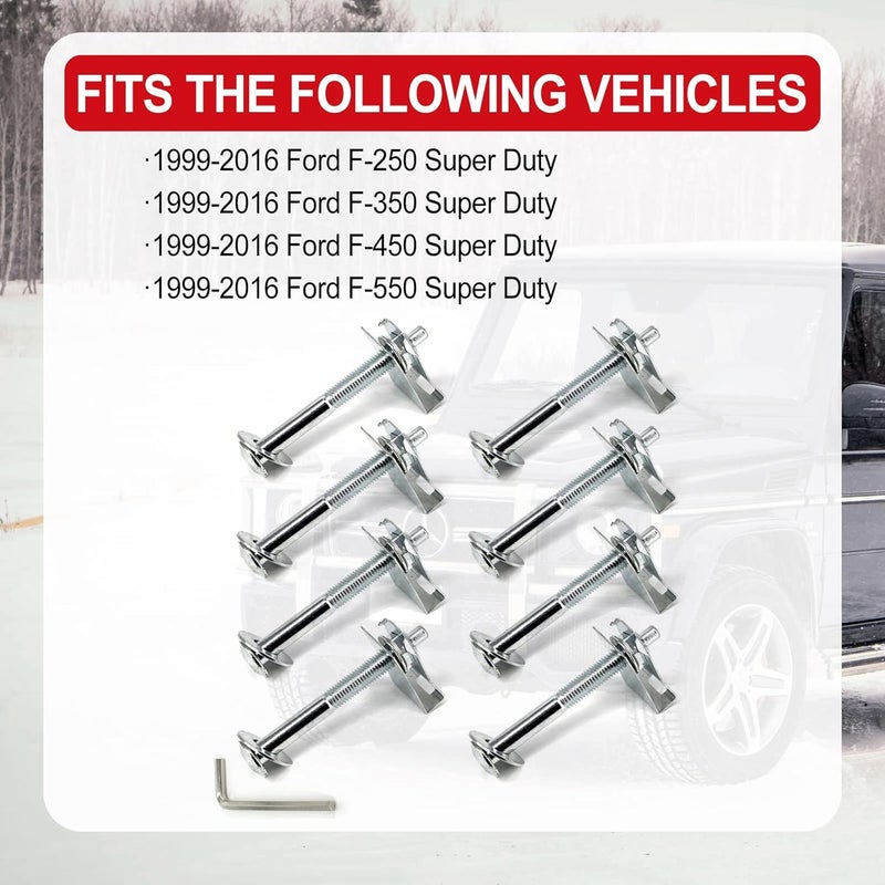 FEXON Truck Bed Mounting Hardware Kit for Ford Super Duty (1999-2016) - Set of 8 Bolts, Washers, Captured Nuts - Image 5