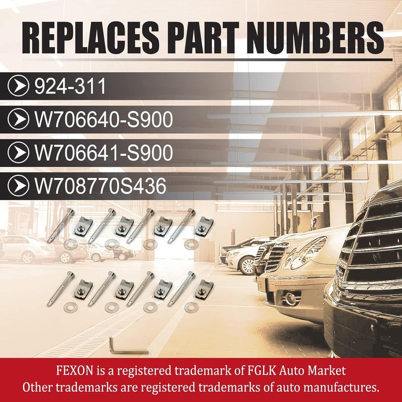 FEXON Truck Bed Mounting Hardware Kit for Ford Super Duty (1999-2016) - Set of 8 Bolts, Washers, Captured Nuts - Image 3