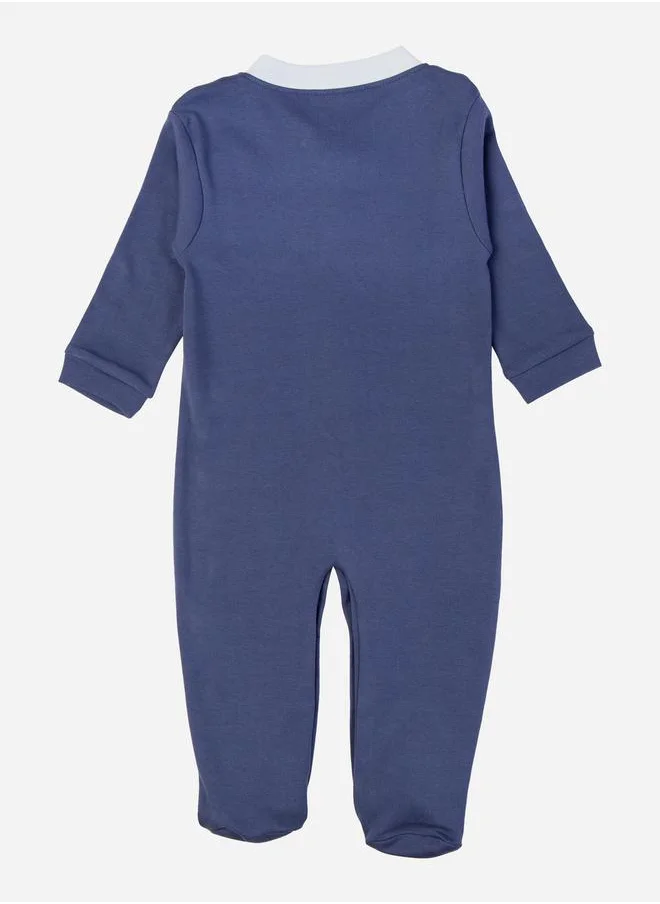 Babies Basic Printed Sleepsuit with Snap Button by Styli