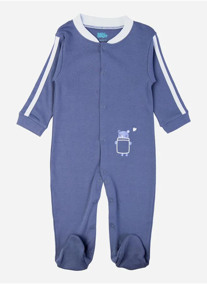 Babies Basic Printed Sleepsuit with Snap Button