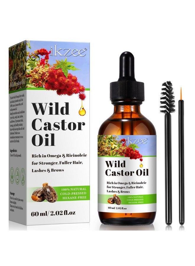 IKZEE Castor Oil, Organic Wild Castor Oil, Cold Pressed Castor Oil for Hair Growth, Eyebrow Nourishment, and Skin Hydration - Image 1