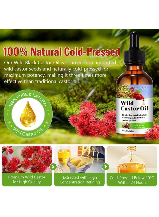 IKZEE Castor Oil, Organic Wild Castor Oil, Cold Pressed Castor Oil for Hair Growth, Eyebrow Nourishment, and Skin Hydration - Image 2