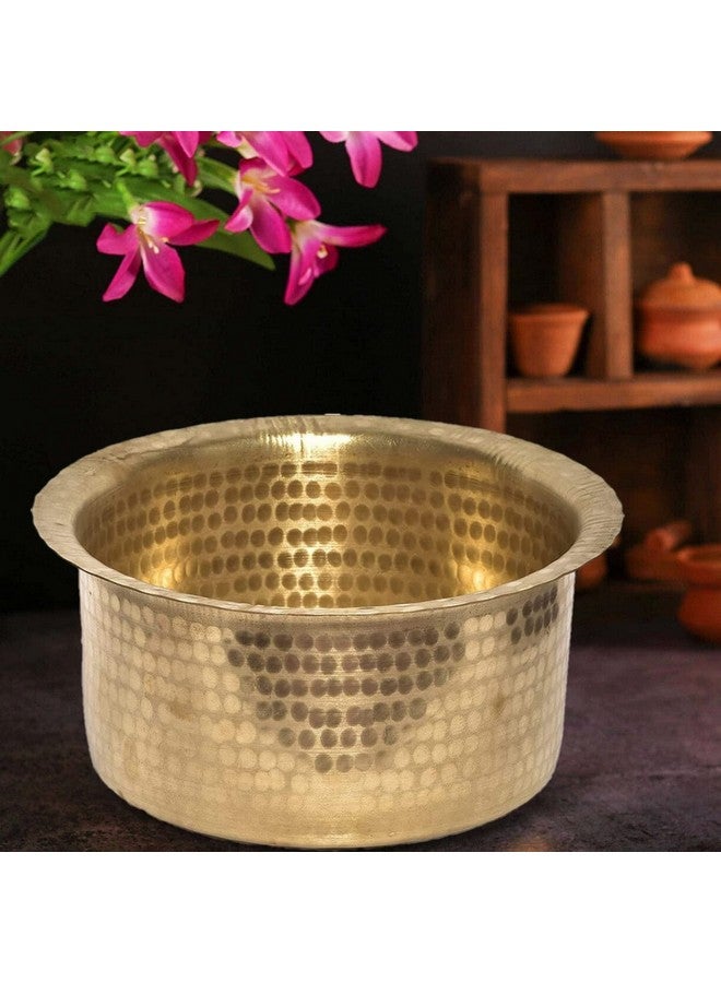 RJ kitchenware Store Brass tope Bhagona Heavy Gauge Big - Pure Brass Patila |Brass Bhagona | Brass Tope | Brass Cookware (4 Litter) - Image 2