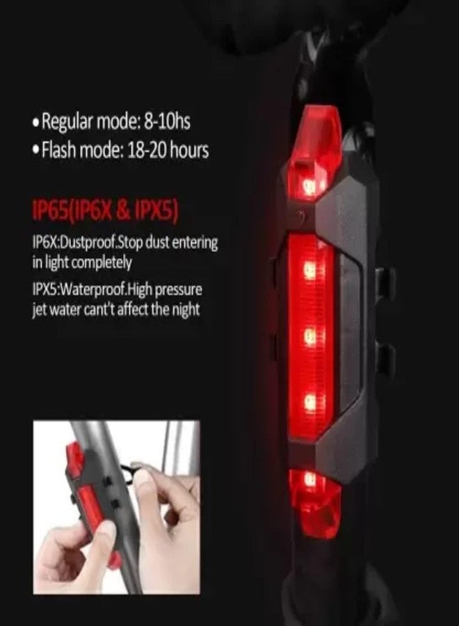 مجموعة مصابيح أمامية LED للدراجات من FCCRACING مع مصابيح خلفية LED ومصابيح صمام مزودة بمستشعر حركة (عبوة من 3 مصابيح، متعددة الألوان) - Image 4