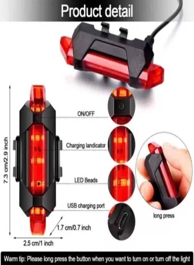 مجموعة مصابيح أمامية LED للدراجات من FCCRACING مع مصابيح خلفية LED ومصابيح صمام مزودة بمستشعر حركة (عبوة من 3 مصابيح، متعددة الألوان) - Image 5