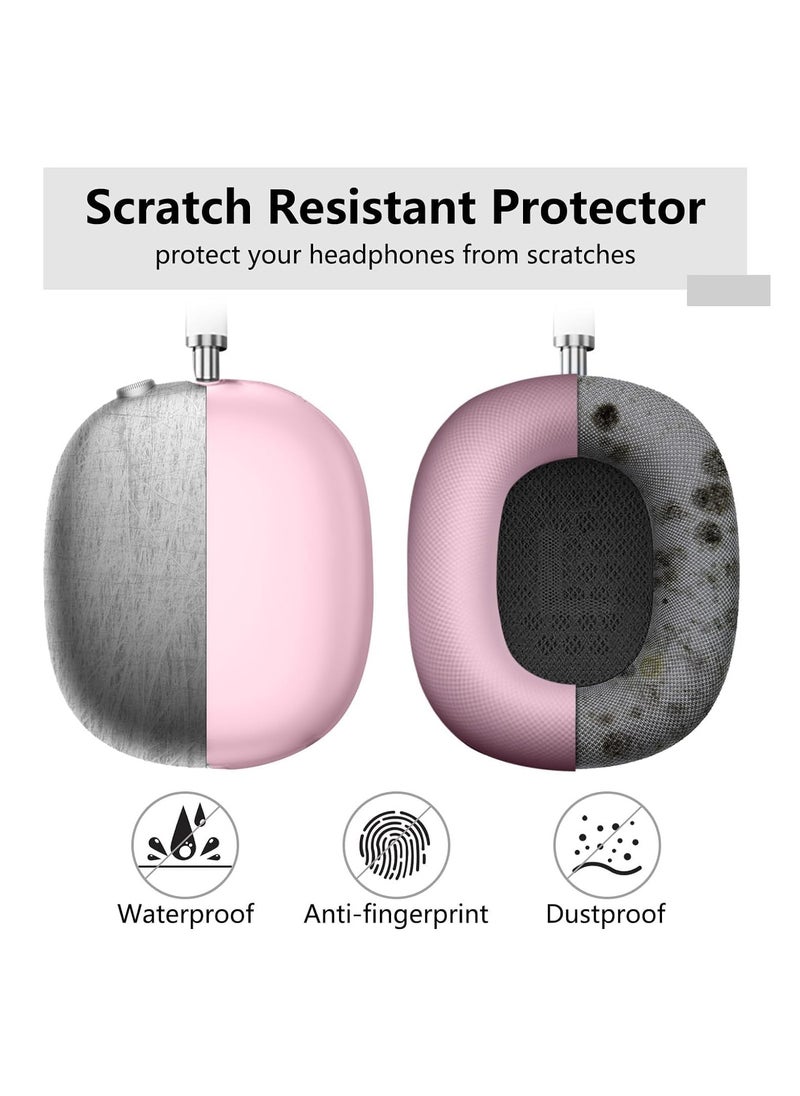 Anmi - 4 in-1 Clear Silicone Case Cover for AirPods Max Clear Pink - Image 1