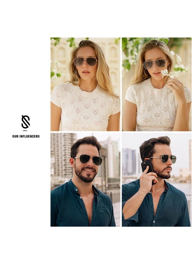 Sojos Retro Oversized Aviator Polarized Sunglasses For Women Men Classic Large Metal Sun Glasses Sj1207A Black/Grey Lens  - Image 3