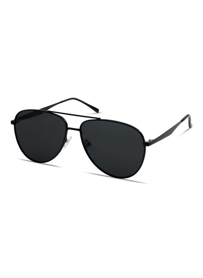 Sojos Retro Oversized Aviator Polarized Sunglasses For Women Men Classic Large Metal Sun Glasses Sj1207A Black/Grey Lens  - Image 1
