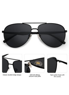 Retro Oversized Aviator Polarized Sunglasses For Women Men Classic Large Metal Sun Glasses Sj1207A Black/Grey Lens - pzsku/Z55AA39EECDD4E7AE1F3FZ/45/_/1735817937/bc800ae9-e42c-487f-866f-3ef5aea6f3c1